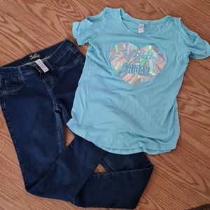 ☆LIKE NEW JUSTICE JEANS & TEE